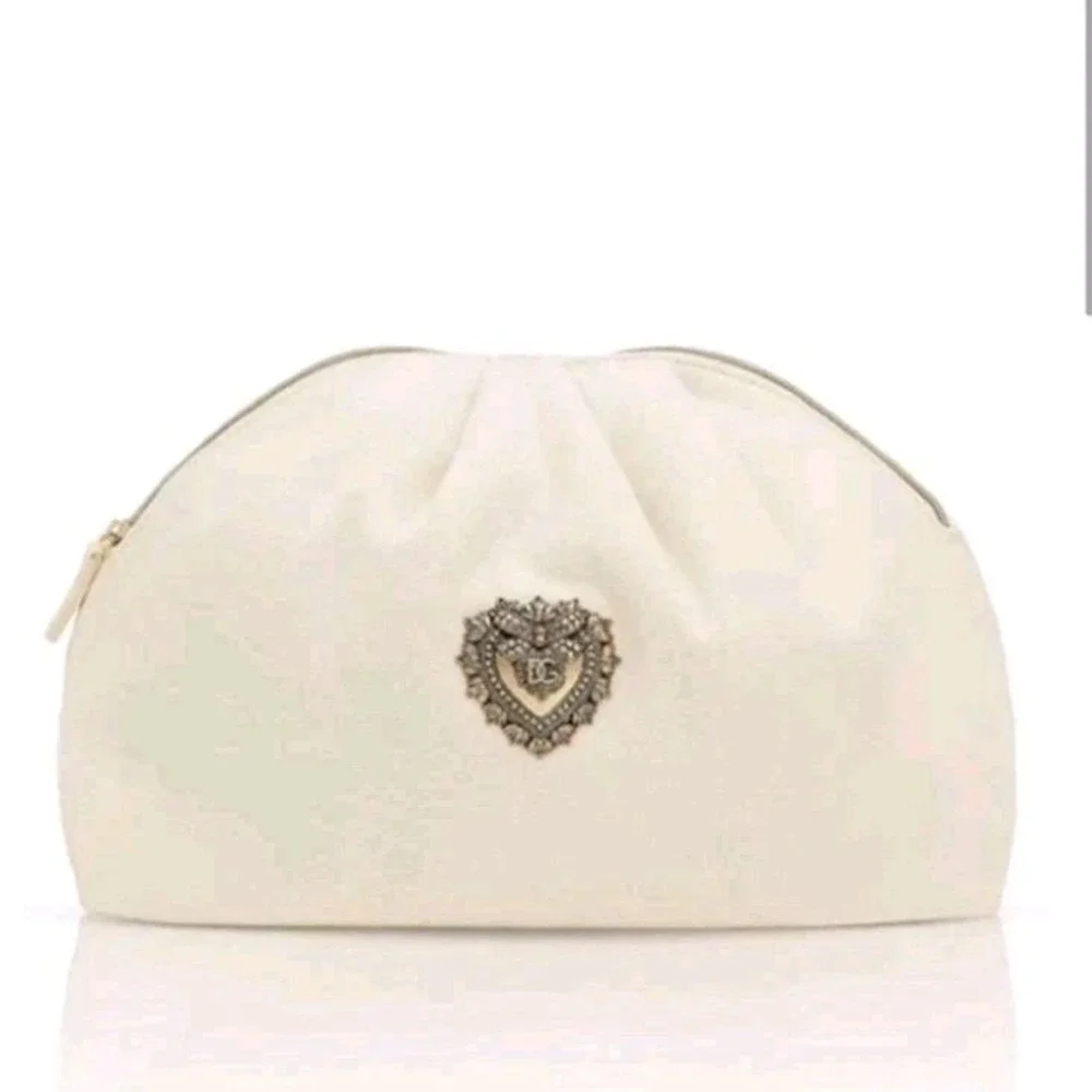 Dolce & Gabbana Ivory Cream Devotion Sacred Heart Cosmetic Bag / Clutch